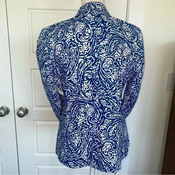 TALBOTS Navy Blue and White Blazer Like New - Picture 9 of 16